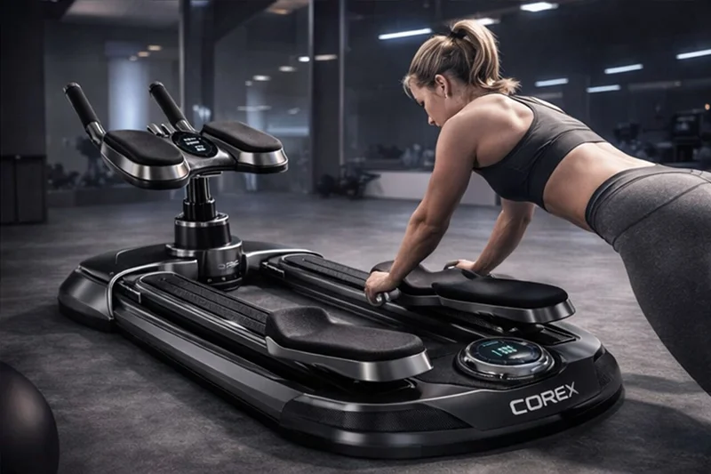 Athlete training core rotation on COREX