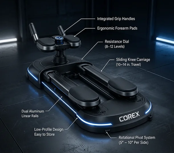 COREX HOME V1 — three-quarter view